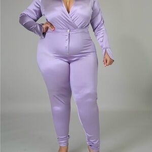Lavender Satin Jumpsuit